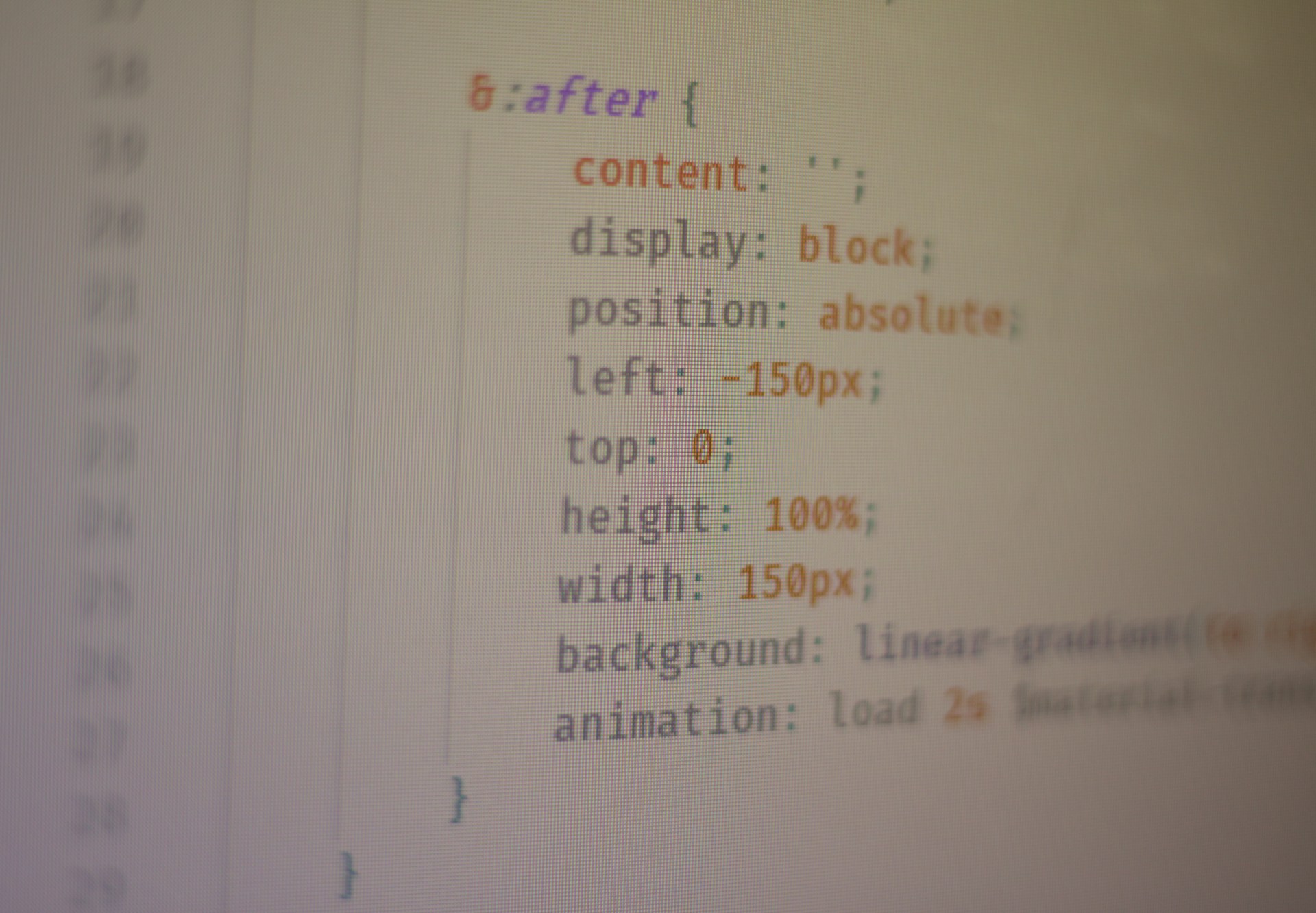CSS code on screen showing performance optimization