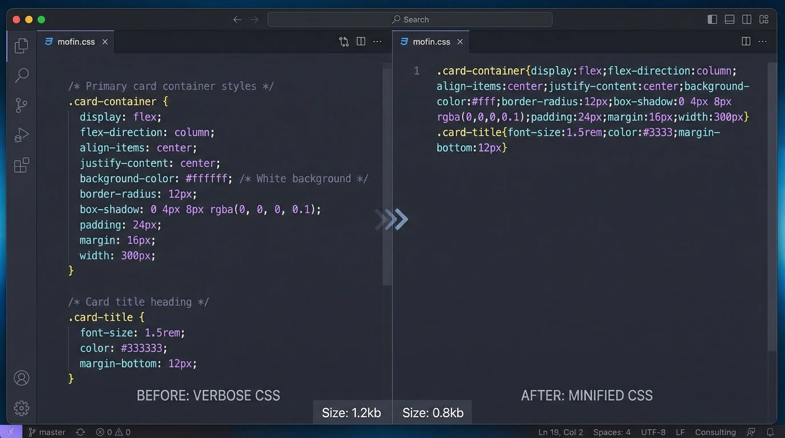 CSS code on screen showing performance optimization
