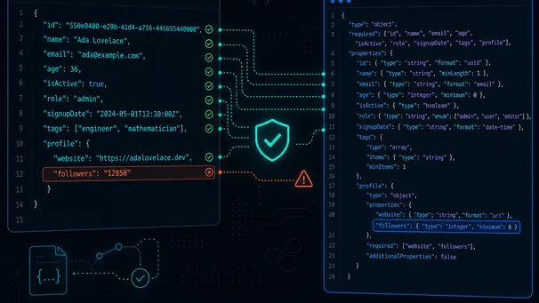 JSON Schema: Validate Data Online (Draft 2020-12)