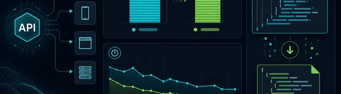 Dashboard illustration showing payload size reduction and faster API response times