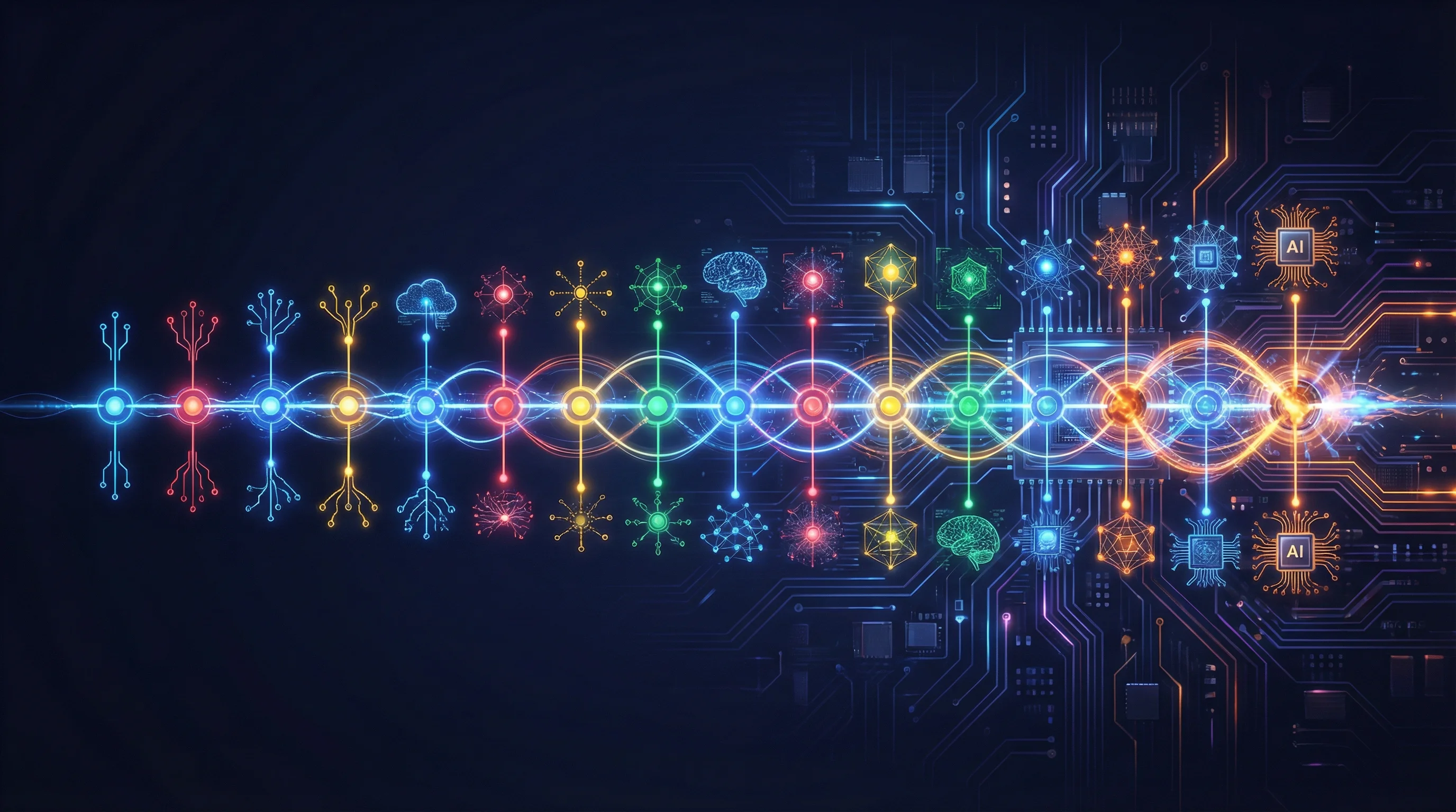 Timeline showing Google algorithm evolution for performance SEO
