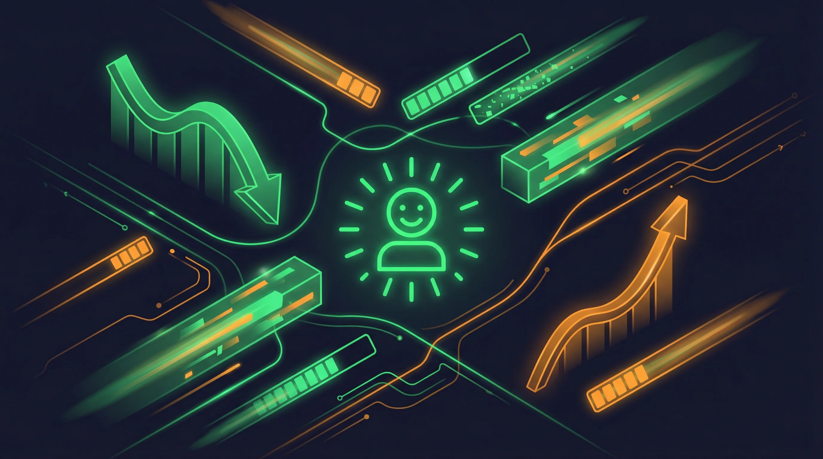 User experience visualization with performance and satisfaction metrics